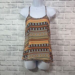 Nabee Aztec Racerback High Low Lightweight Top Extra Small